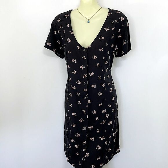 Vans Dress Floral Button Down Mini Excellent Sz Medium - Picture 1 of 7